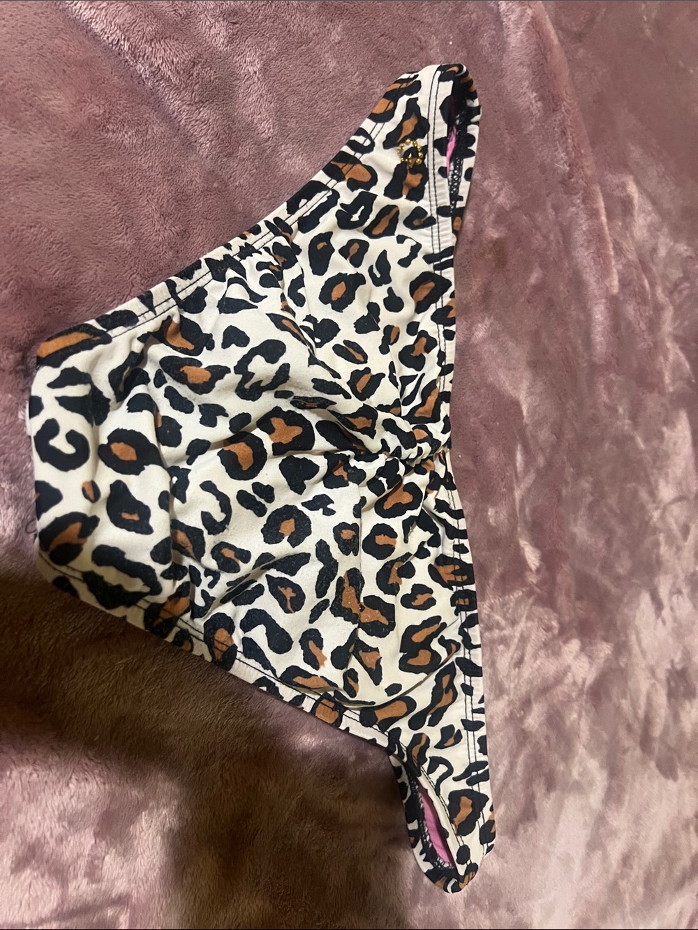 Guess Leopard Print Bikini Bottoms with Pink Lining - Picture 4 of 5